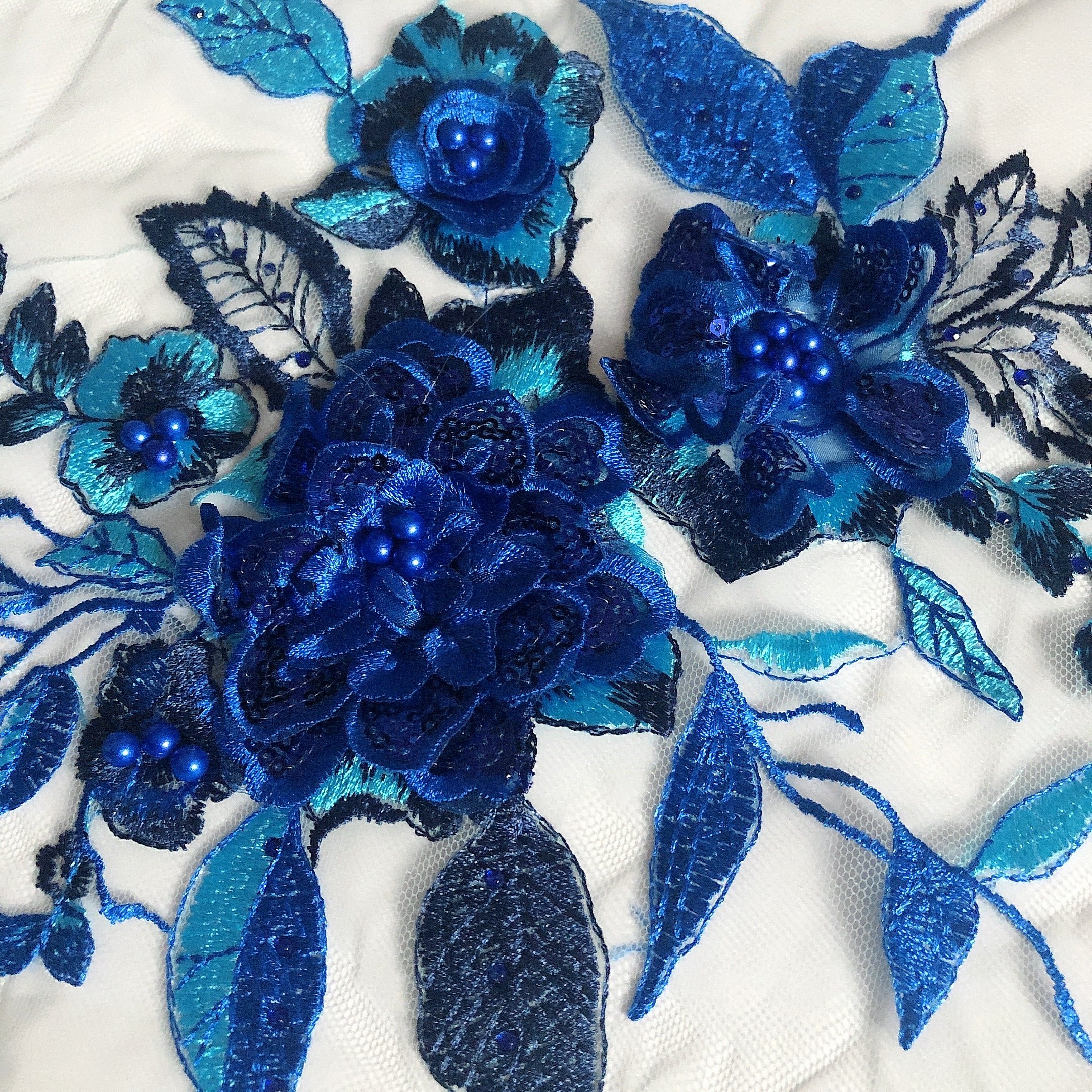Multi color wedding decorations bridal lace applique crystal 3d LT2271A