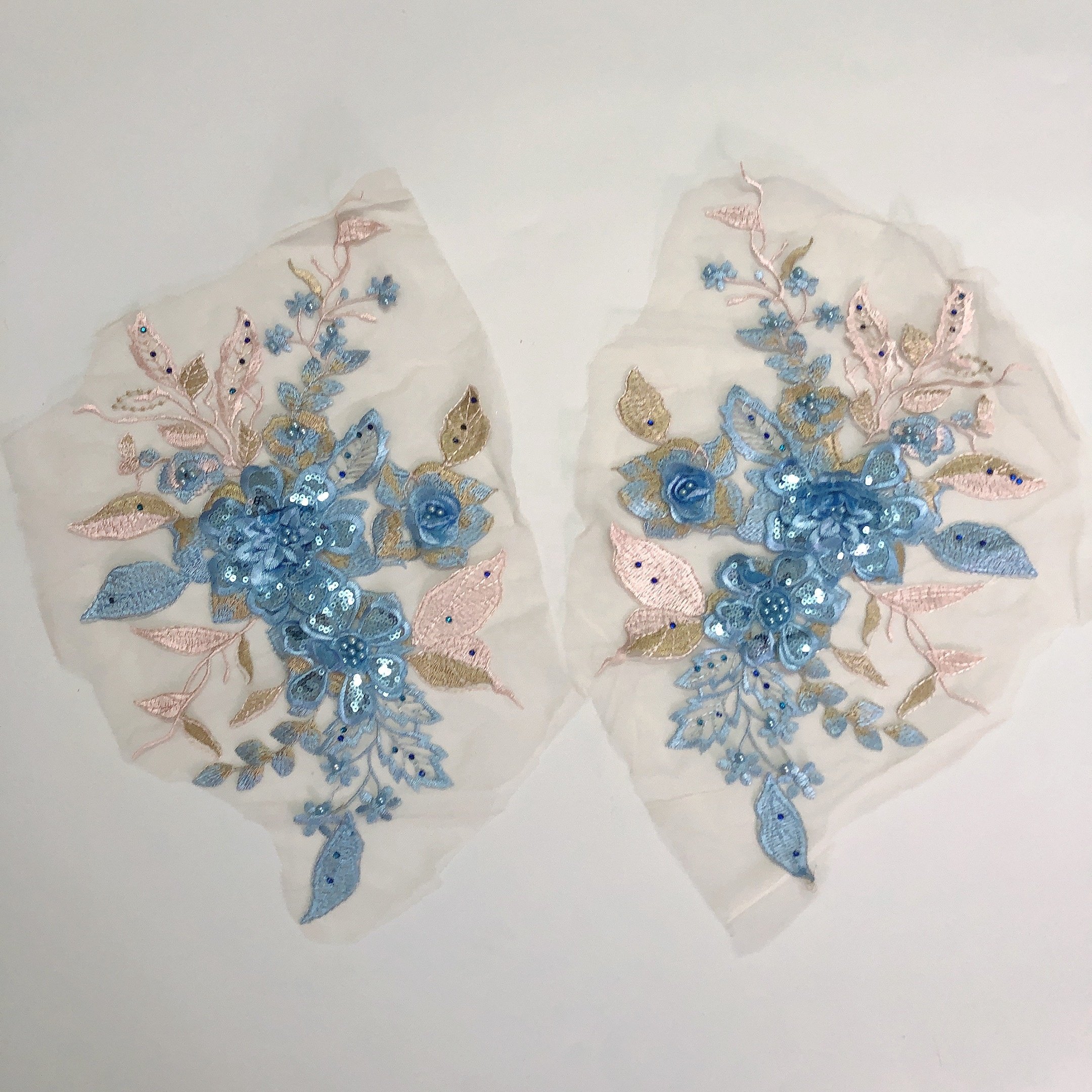 Multi color wedding decorations bridal lace applique crystal 3d LT2271A