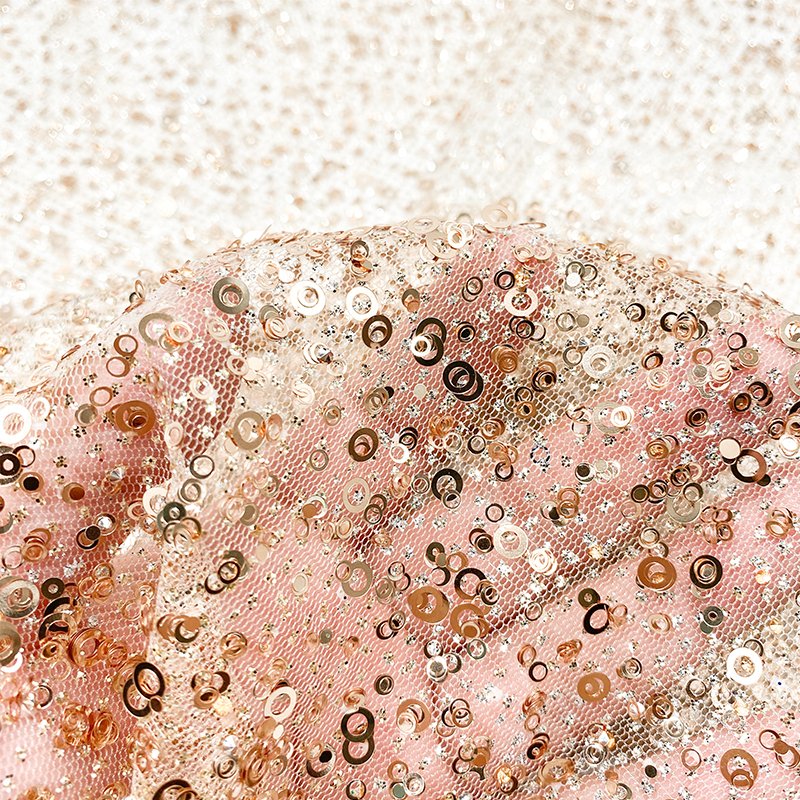 Sparkling Sequins Gold Shiny Mesh Lace Fabric By Roll Unique Bling Glitter Lace Shimmer Fabric For Wedding Gown