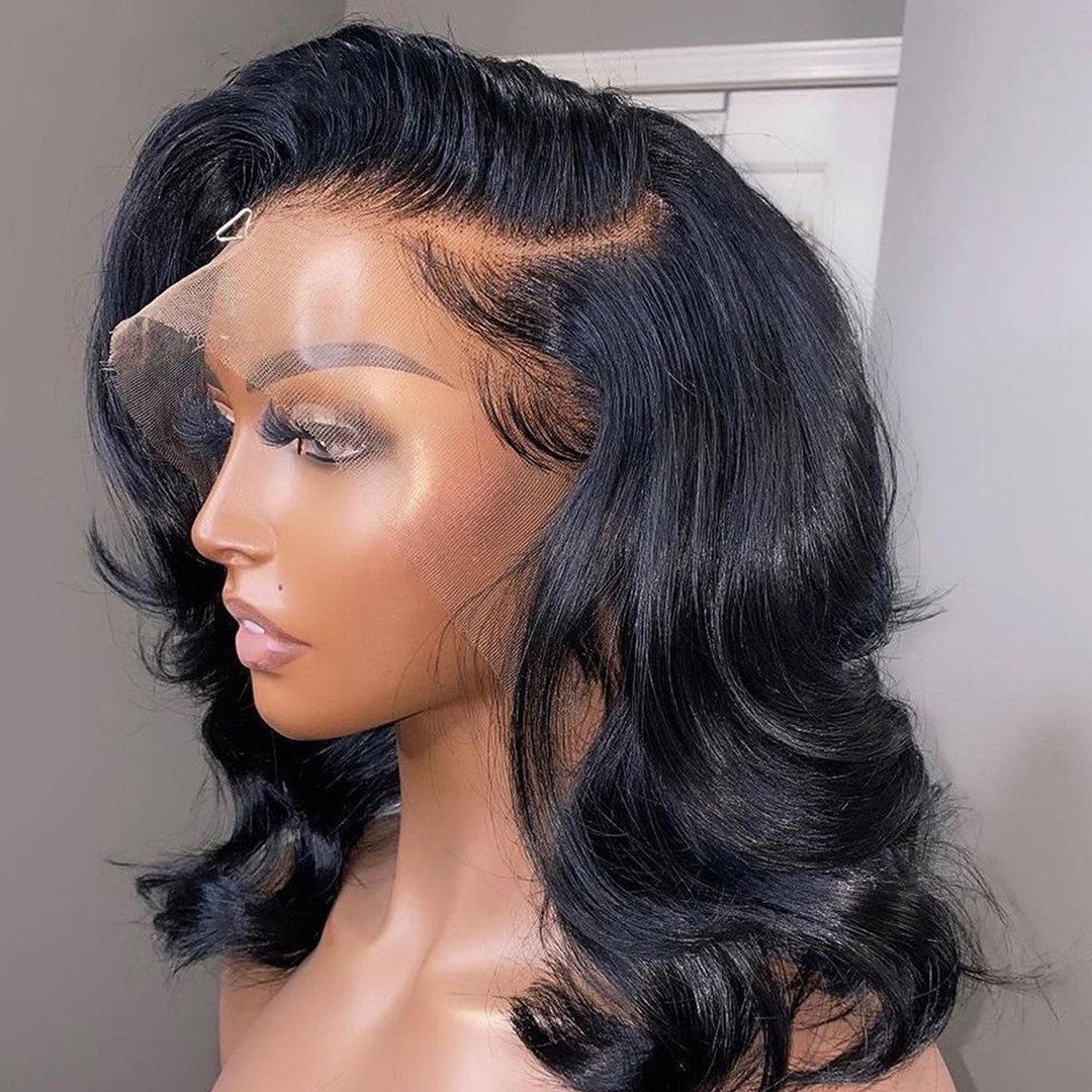 PrePlucked Hairline 10 Inch Transparent Full Lace Wigs PrePlucked Hairline Remy Cheap Brazilian Human Hair Wigs For Women