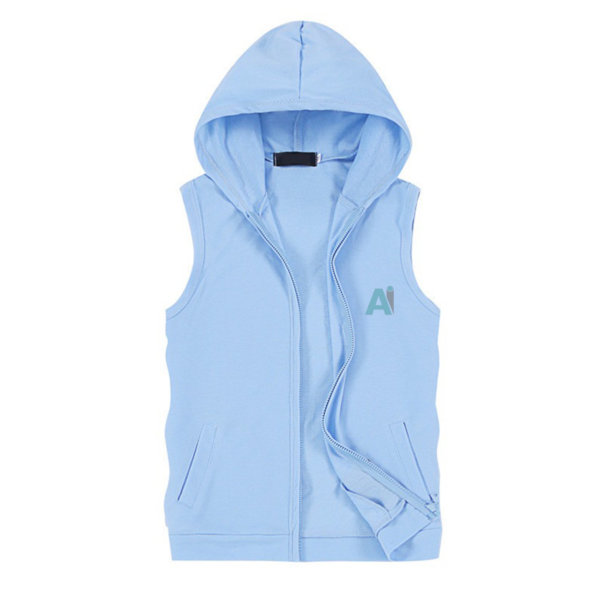 100% Cotton Customizable Hooded Gym Tank Top Men Comfortable Lounge Sports Clothes Seamless 3D Printed Design Bodybuilding