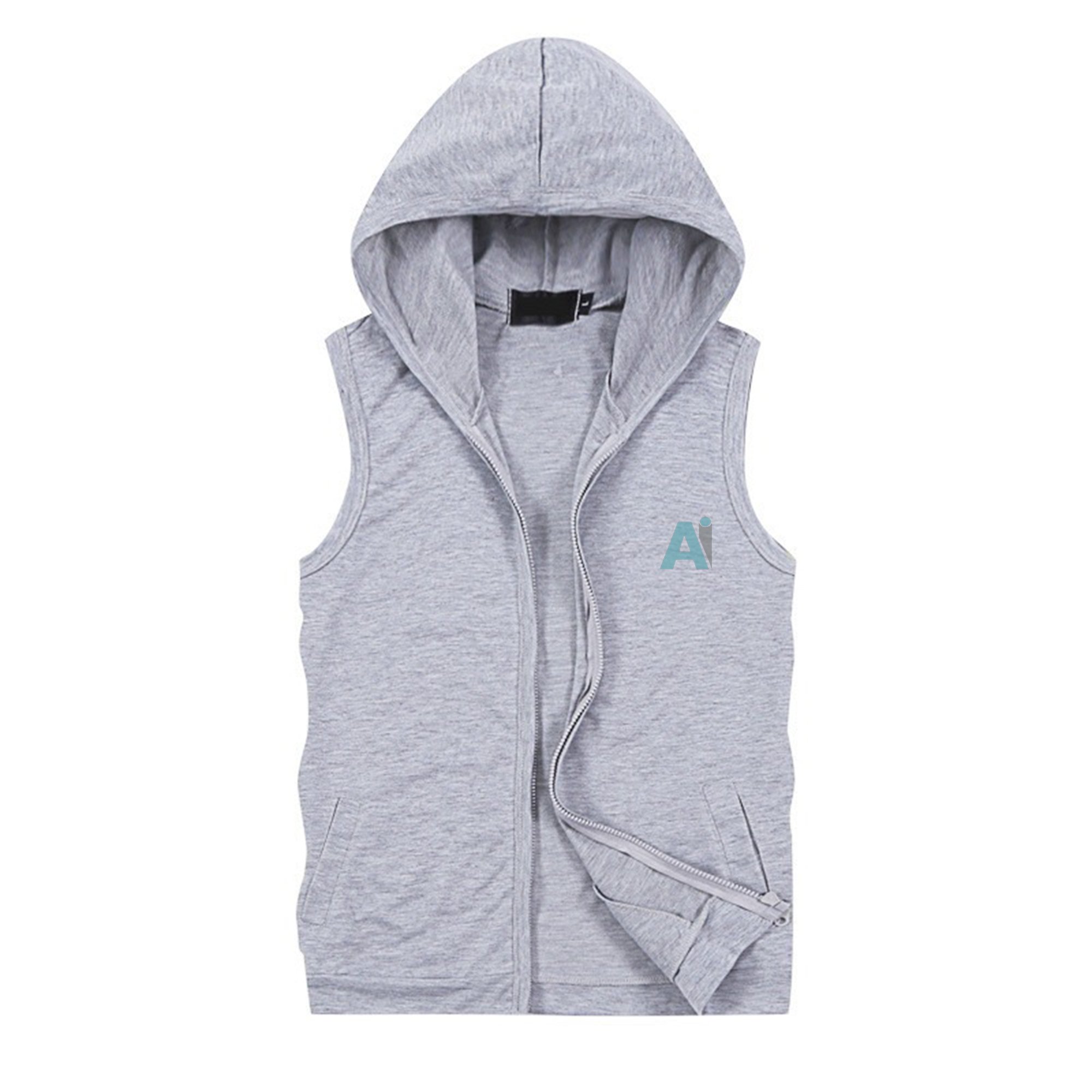 100% Cotton Customizable Hooded Gym Tank Top Men Comfortable Lounge Sports Clothes Seamless 3D Printed Design Bodybuilding