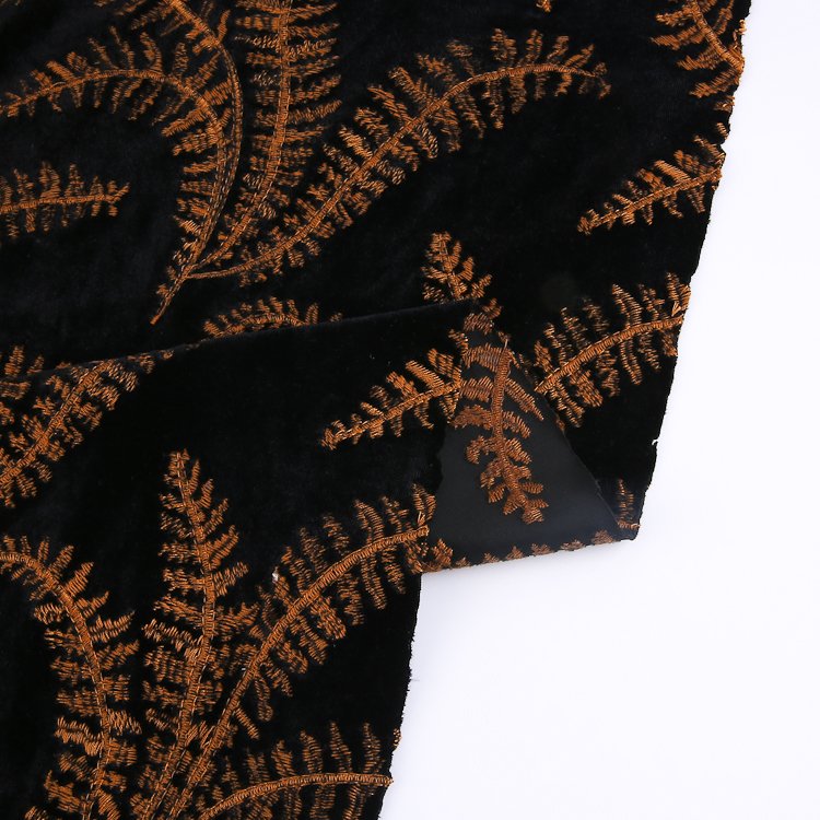HA-14320B Manufacturers wholesale custom spandex polyester velvet embroidery fabrics for clothing with embroidery