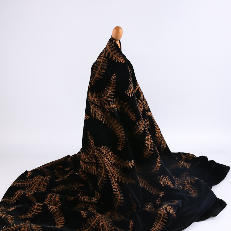 HA-14320B Manufacturers wholesale custom spandex polyester velvet embroidery fabrics for clothing with embroidery