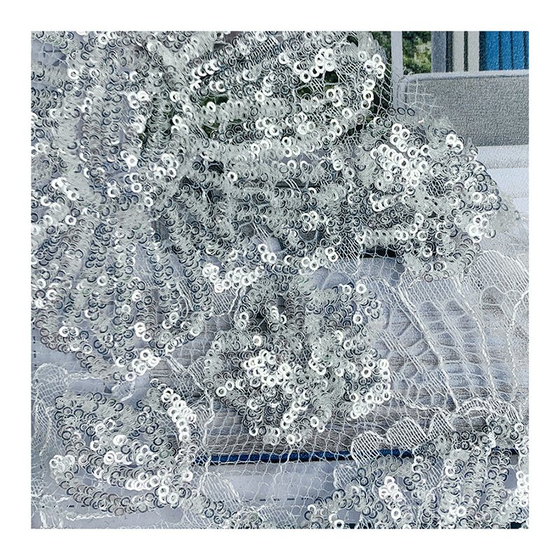 Factory supply discount price Lace wafer embroidery fabric embroidery luxury lace for wedding dress 100% polyester for dress