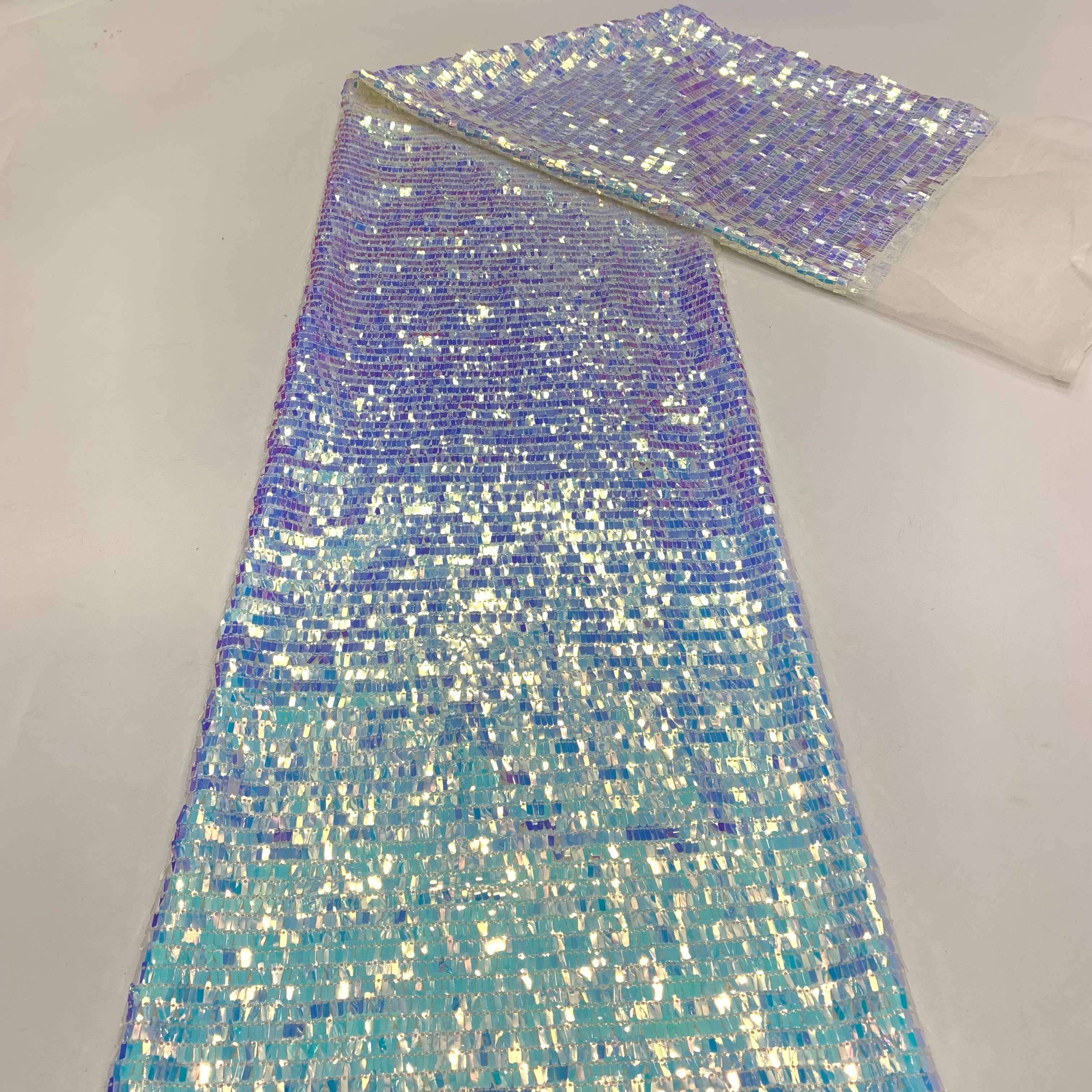 3901 Latest Sequin Tulle Lace Fabric Guipure Lace Western Sequins Embroidery Fabric for dress