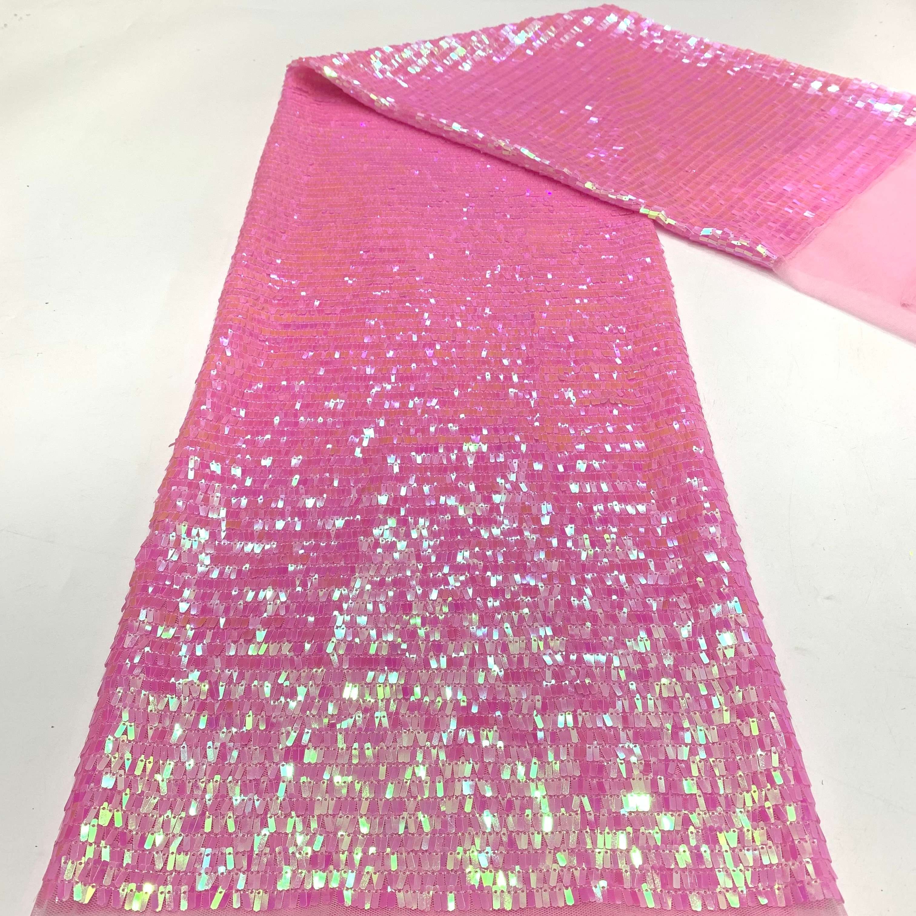 3901 Latest Sequin Tulle Lace Fabric Guipure Lace Western Sequins Embroidery Fabric for dress