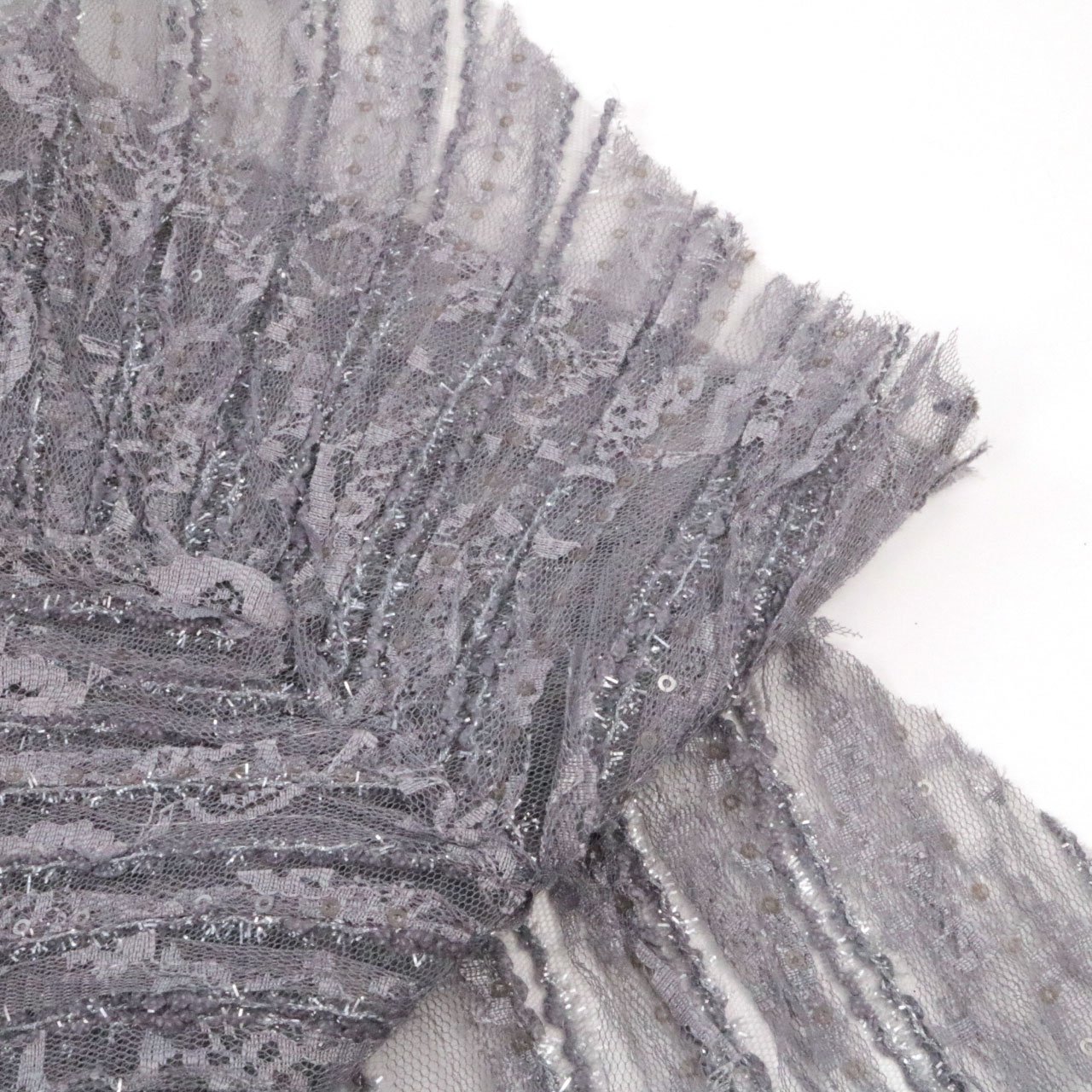 Gray 3D Lace Cording Embroidery Lace Fabric Ribbon Embroidery for Party Dress