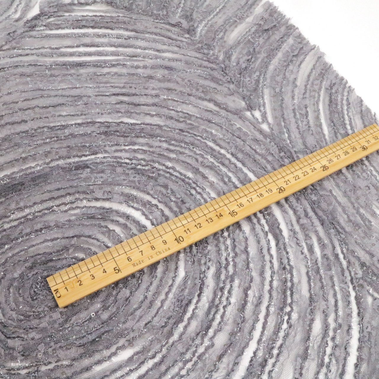 Gray 3D Lace Cording Embroidery Lace Fabric Ribbon Embroidery for Party Dress