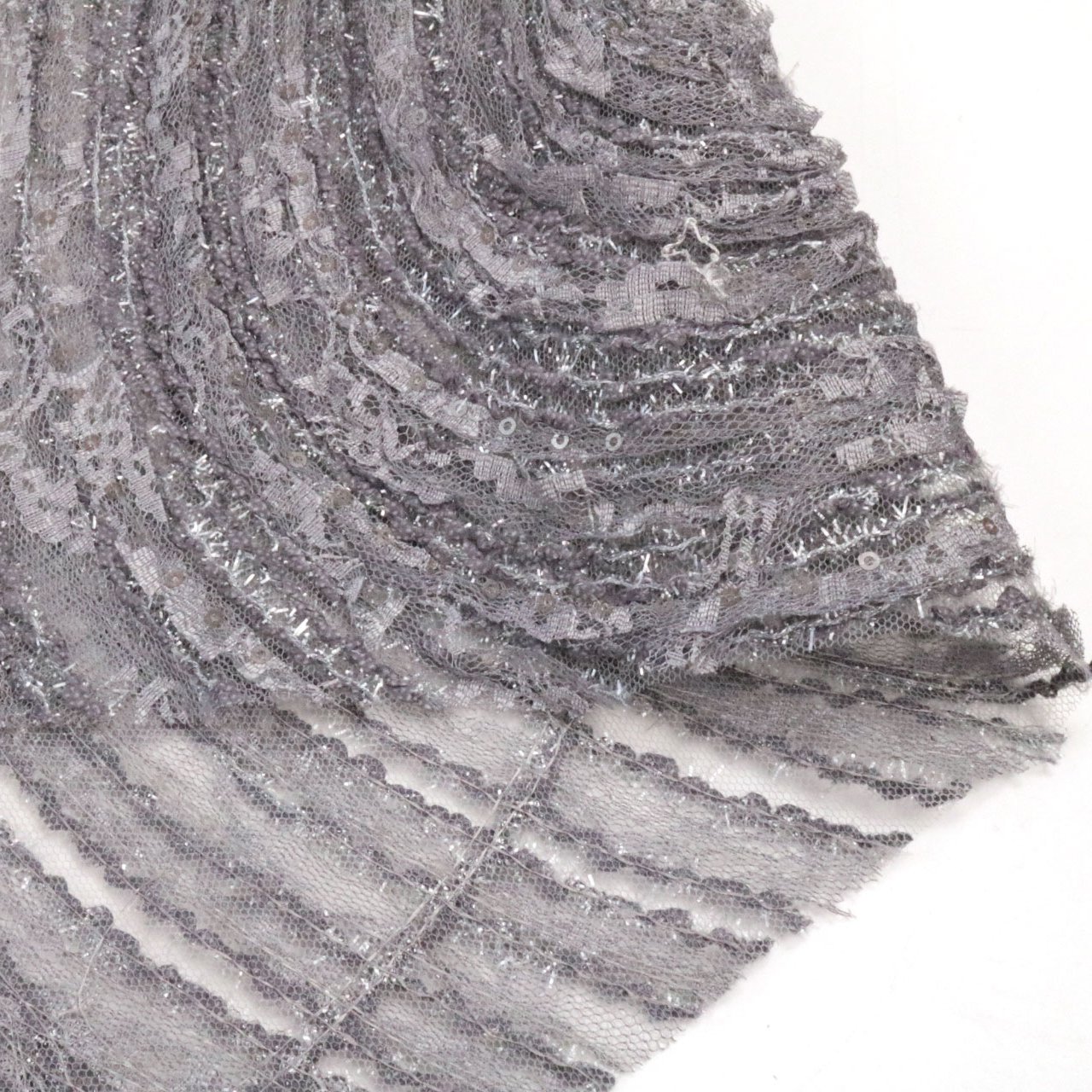Gray 3D Lace Cording Embroidery Lace Fabric Ribbon Embroidery for Party Dress
