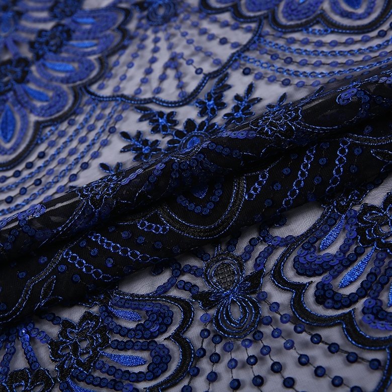 HA-15747B China supplier bridal mesh tulle sequence embroidery fabric with sequin