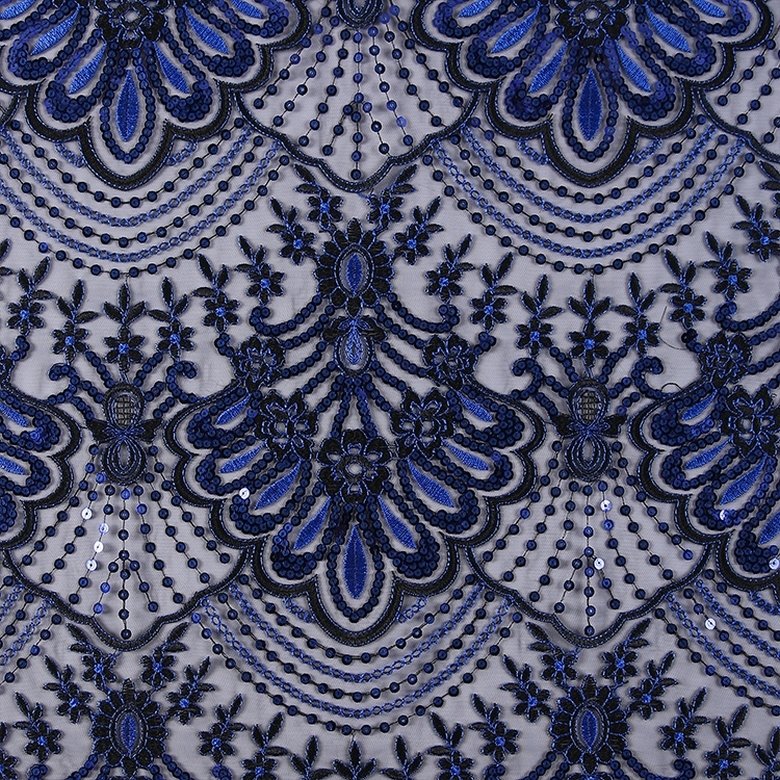 HA-15747B China supplier bridal mesh tulle sequence embroidery fabric with sequin