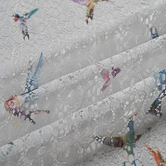 Low MOQ 100% Polyester Animal Prints Lace Fabric For Dress
