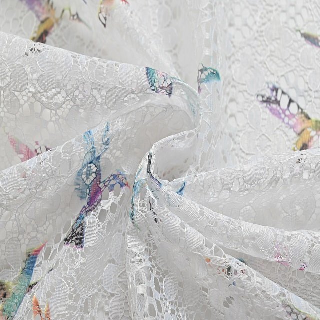 Low MOQ 100% Polyester Animal Prints Lace Fabric For Dress