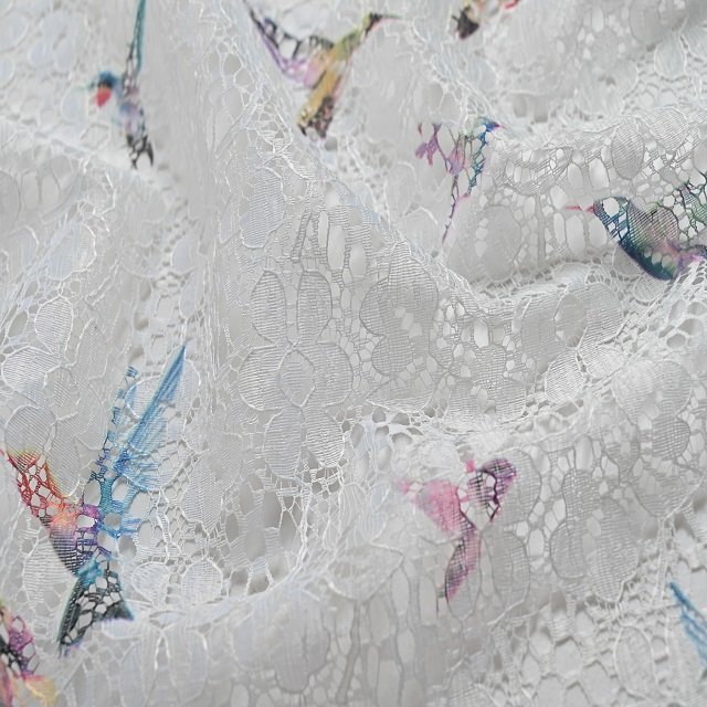 Low MOQ 100% Polyester Animal Prints Lace Fabric For Dress