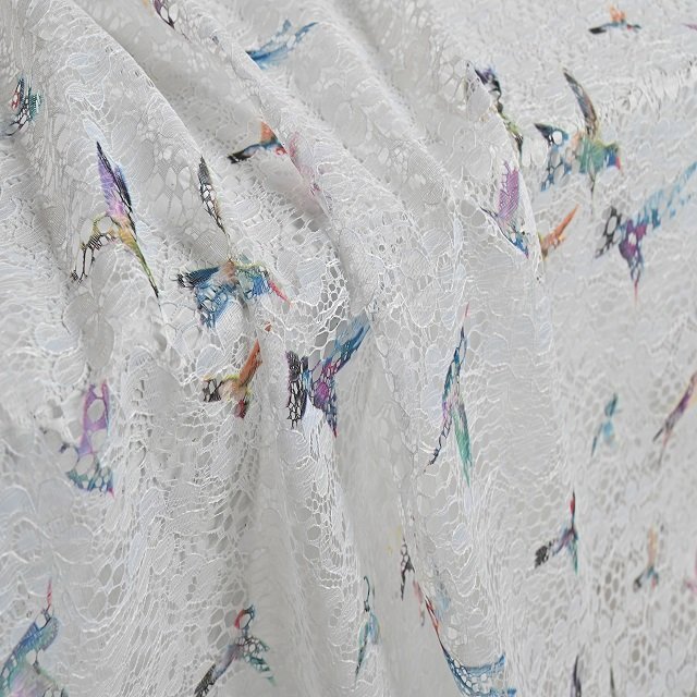 Low MOQ 100% Polyester Animal Prints Lace Fabric For Dress