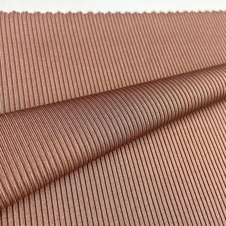 Top quality polyester spandex solid custom color knit 2*2 rib fabric for loungewear and cuff