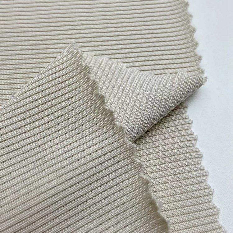 Top quality polyester spandex solid custom color knit 2*2 rib fabric for loungewear and cuff