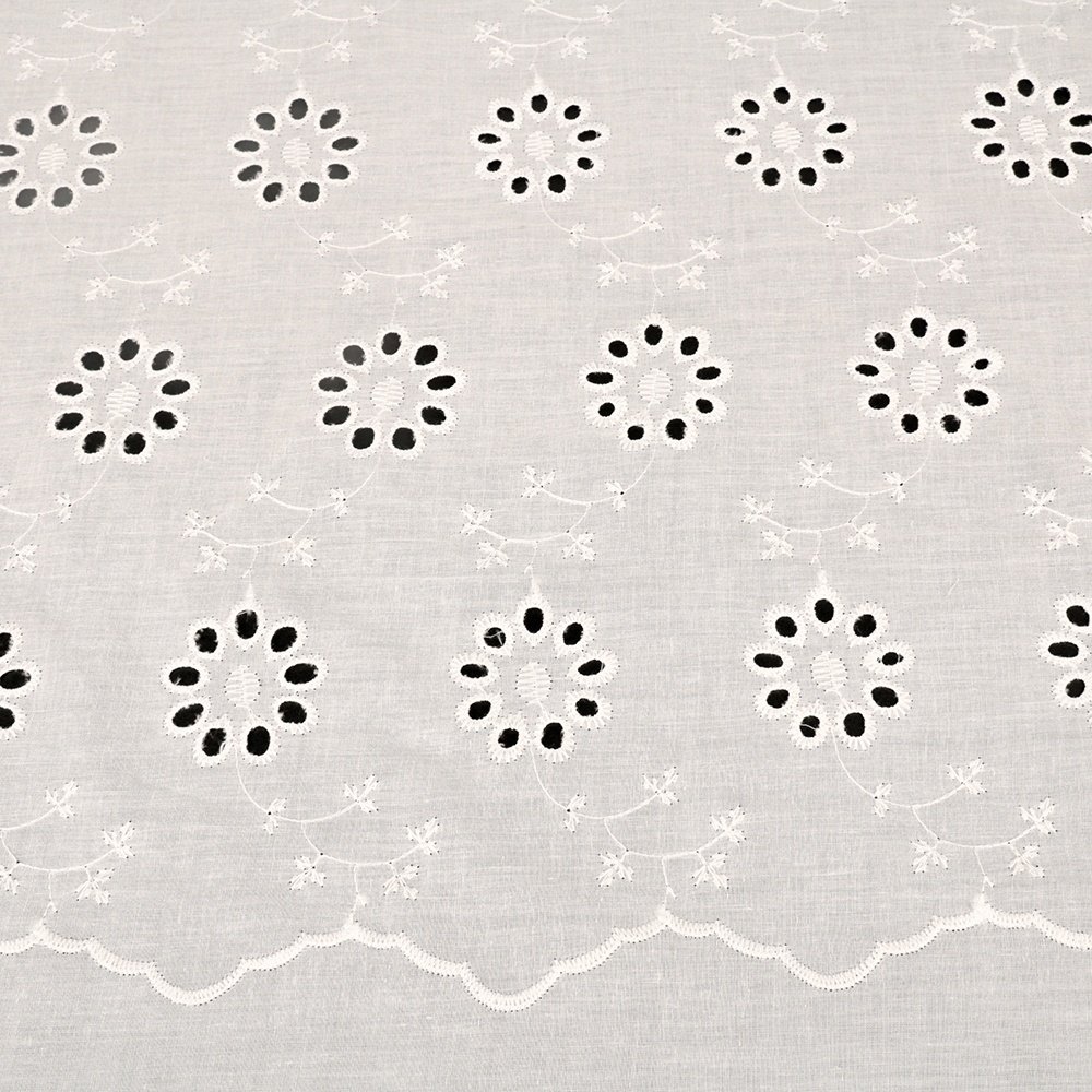 Shaoxing Cheap Price Eyelet Cotton Lace Lace Embroidery Fabric for Dress Trim White 100% Cotton 100% Polyester Lightweight /
