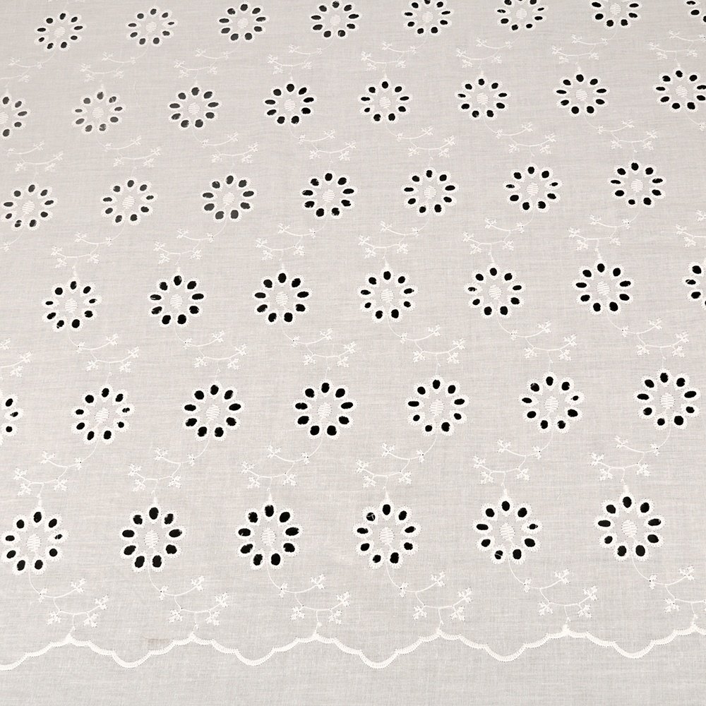 Shaoxing Cheap Price Eyelet Cotton Lace Lace Embroidery Fabric for Dress Trim White 100% Cotton 100% Polyester Lightweight /