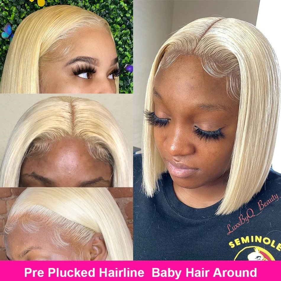 Short Bob Wig Human Hair Lace Front Brazilian Weave Raw Virgin 13x4 13x6 Lace Frontal Wig Wholesale Straight Bob Wig with Bang