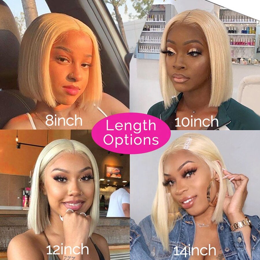 Short Bob Wig Human Hair Lace Front Brazilian Weave Raw Virgin 13x4 13x6 Lace Frontal Wig Wholesale Straight Bob Wig with Bang