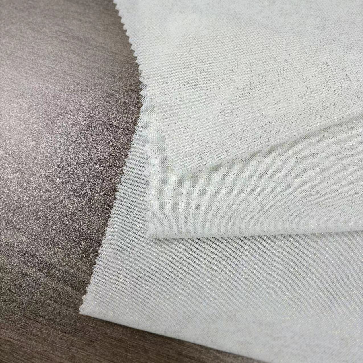 Lady's Nylon Spandex Mesh Stretch Fabric with Golden Foggy Foil Washed for Swimwear Rib Jacquard Style Stretchy Dress Fabric