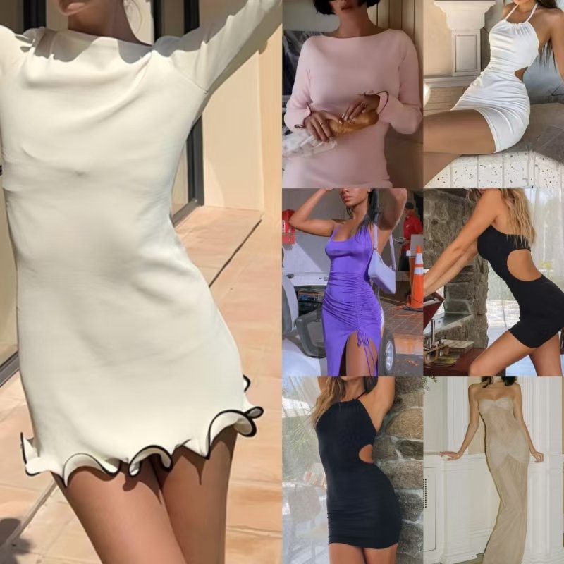 S-3XL 2024 Summer Hot sale Rib Knit Bodycon Backless Sundresses Sun Dress Plus Size Elegant Women Casual Dress