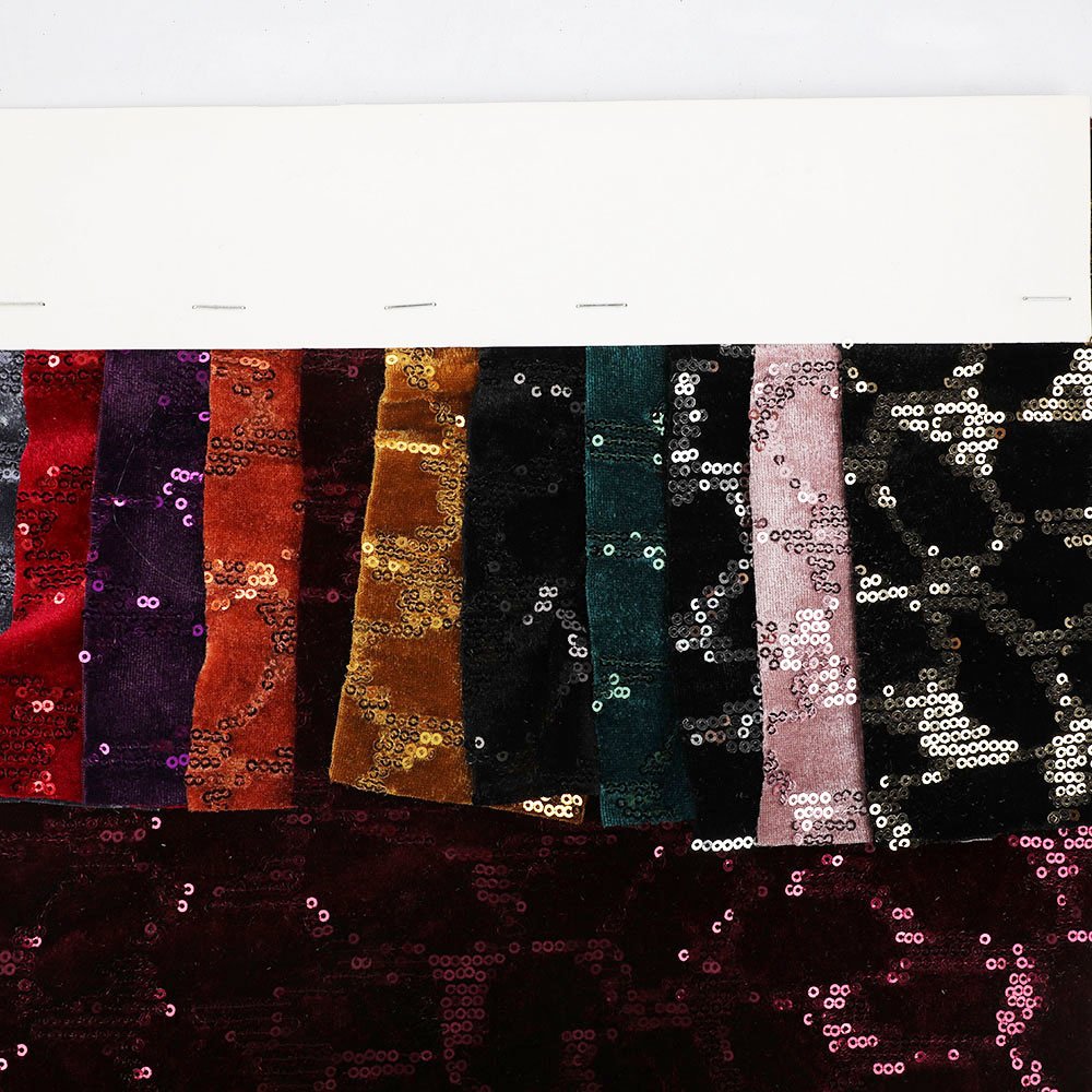 sample free sequin lace fabric black stretchy velvet 3mm leopard sequin fabric