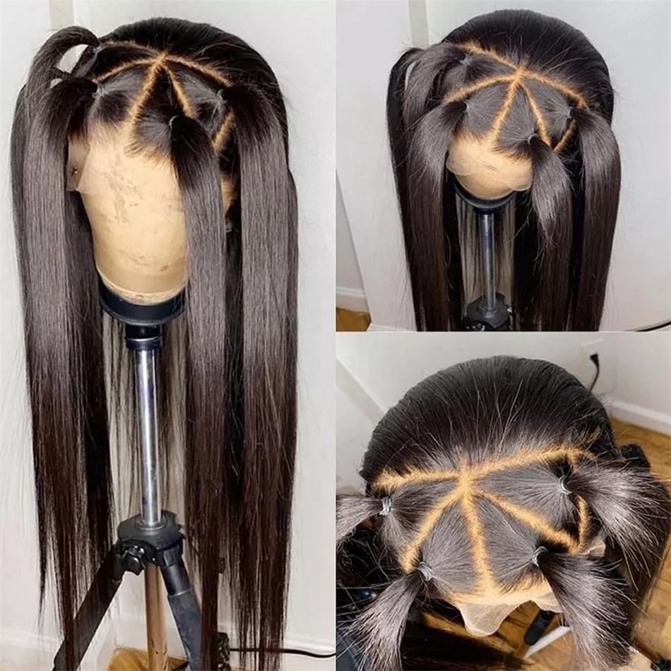 Wholesale 13X6 Pre Plucked HD Swiss Transparent Brazilian Human Hair Wigs For Black Women Virgin Cuticle Aligned Lace Front Wig