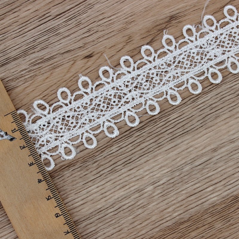 Zeal High Quality Hot Sale Polyester White Floral Chemical Embroidered Venice Lace Trim For Dressing