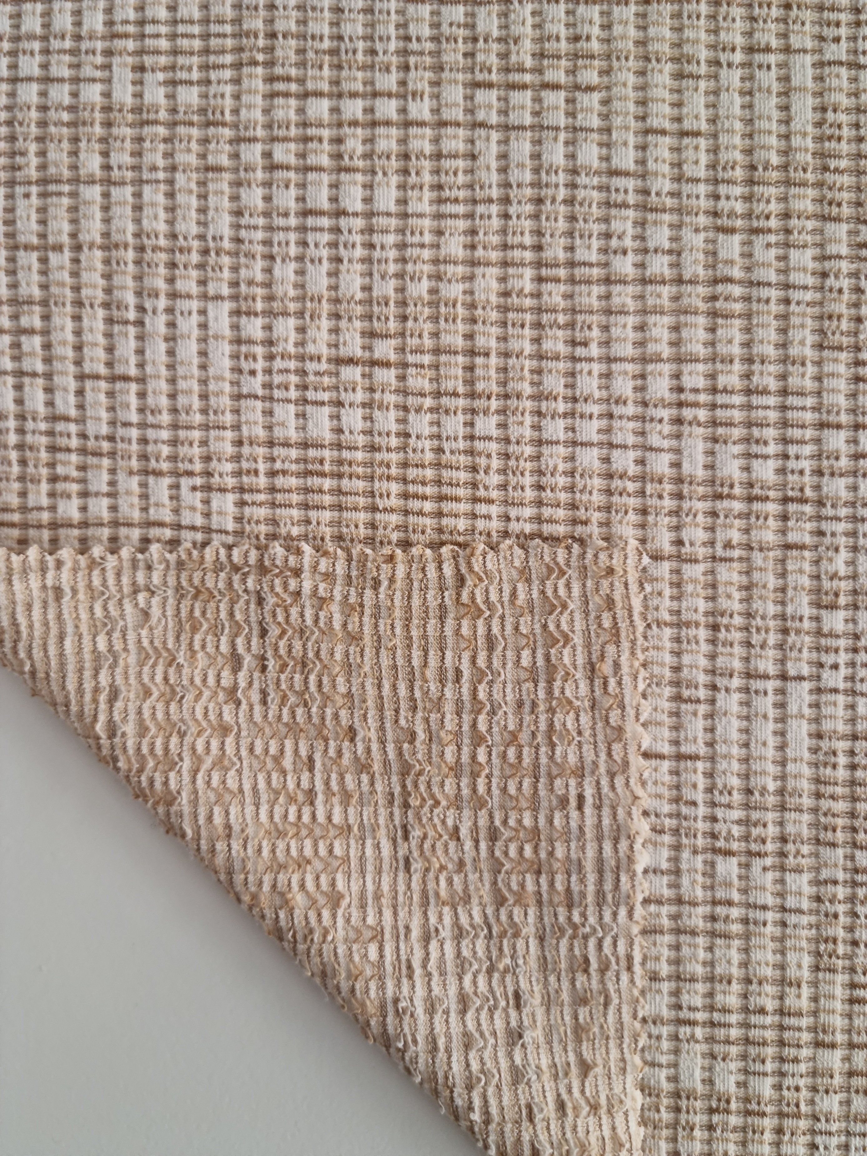 GOTS Cotton Eco-friendly Textured Knitted Jersey Fabric Viscose Bamboo Wool Rayon mixed with Organic Cotton