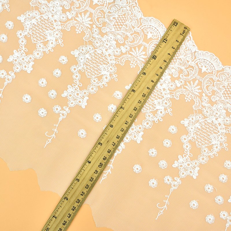 Wholesale luxury nylon material embroidery lace cotton embroidery three-dimensional lace