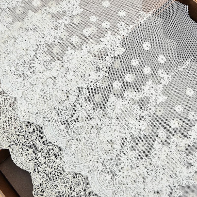 Wholesale luxury nylon material embroidery lace cotton embroidery three-dimensional lace