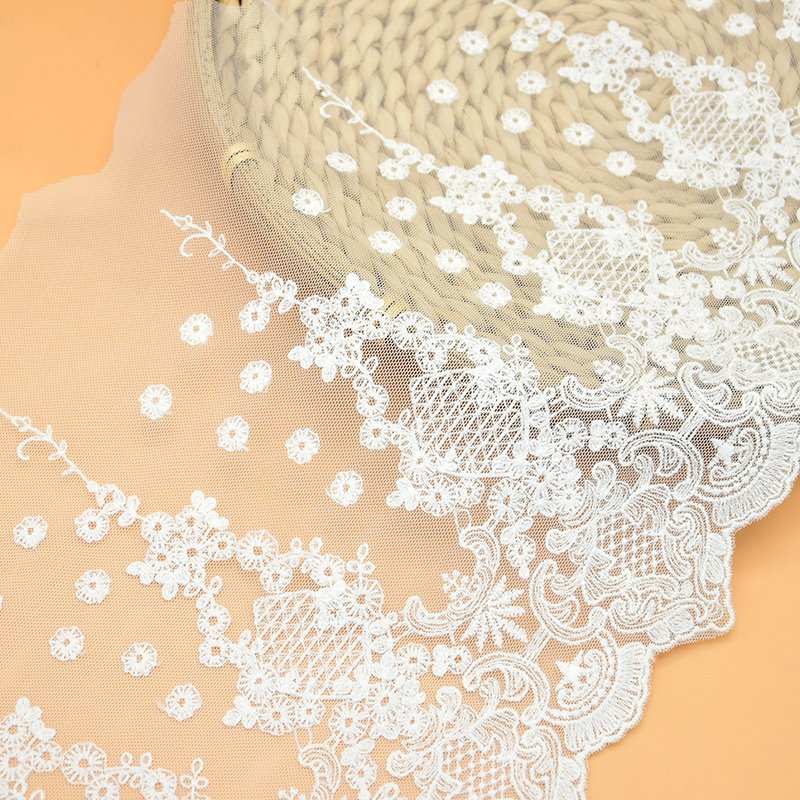 Wholesale luxury nylon material embroidery lace cotton embroidery three-dimensional lace