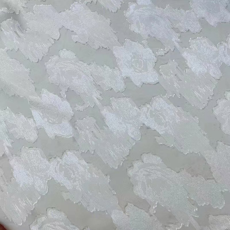 Custom pattern luxury mesh lace fabric polyester flower jacquard embroidery fabric for dress for wedding