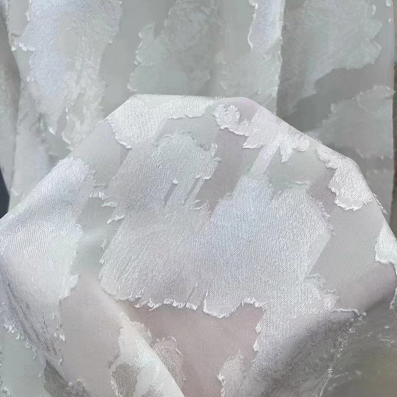 Custom pattern luxury mesh lace fabric polyester flower jacquard embroidery fabric for dress for wedding