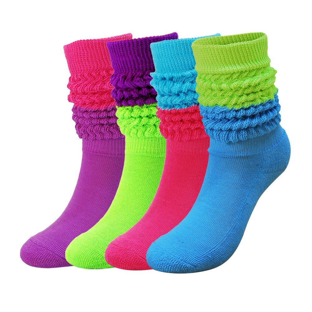 Extra Long Soft Elastic Thigh High Boot Women Socks Fall Winter Slouch Knit Socks Contrast Color Scrunch Socks for Young Girls