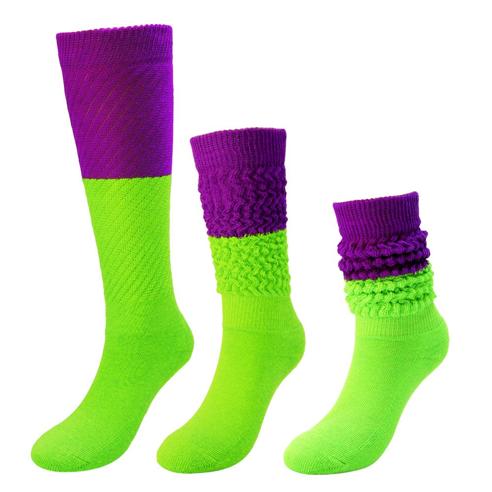 Extra Long Soft Elastic Thigh High Boot Women Socks Fall Winter Slouch Knit Socks Contrast Color Scrunch Socks for Young Girls