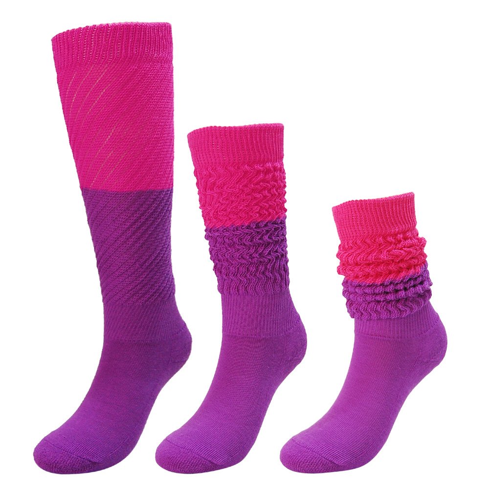 Extra Long Soft Elastic Thigh High Boot Women Socks Fall Winter Slouch Knit Socks Contrast Color Scrunch Socks for Young Girls