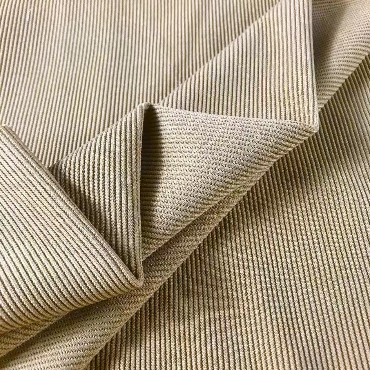 swimwear striped oeko tex washed heavy weight polyester spandex 2*2 rib jersey sweater fabric