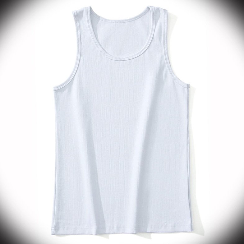 High Quality White Men's Cotton Rib Gym Tank Top Casual Fitness Sexy OEM ODM Breathable Vest Top For Man For Outdoor