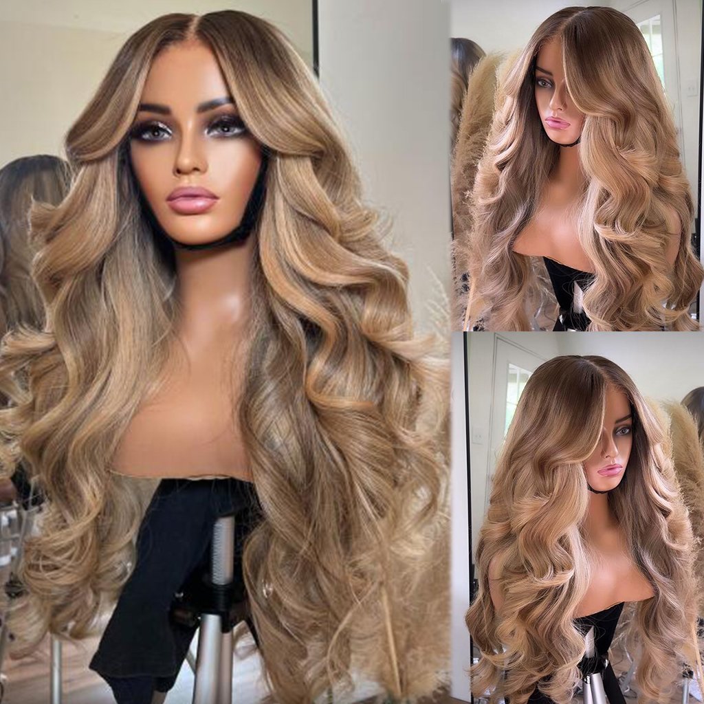 Body Wave Lace Front Wigs For Women Glueless Full HD Transparent Lace Frontal Wigs Blonde Highlight Wigs Human Hair