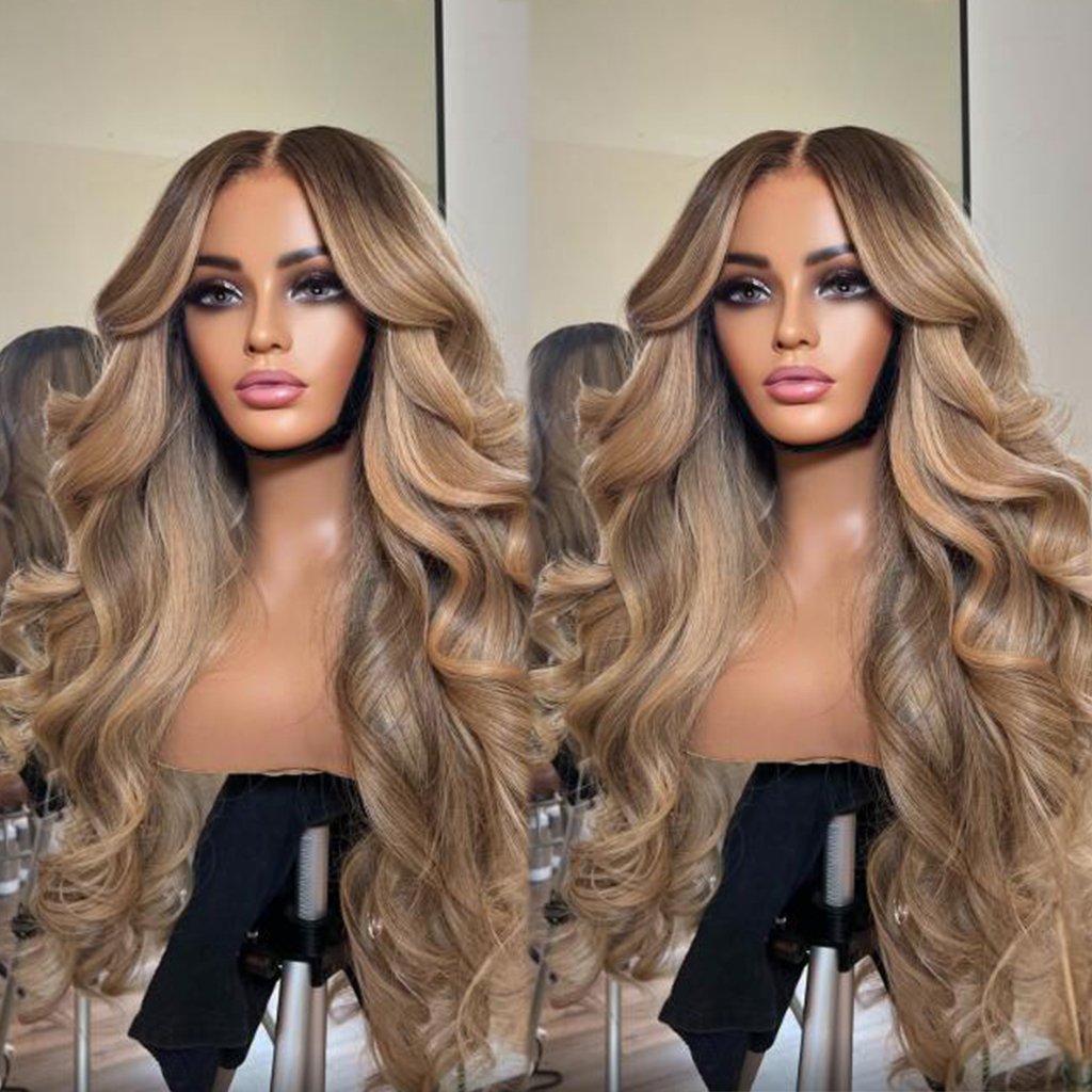 Body Wave Lace Front Wigs For Women Glueless Full HD Transparent Lace Frontal Wigs Blonde Highlight Wigs Human Hair