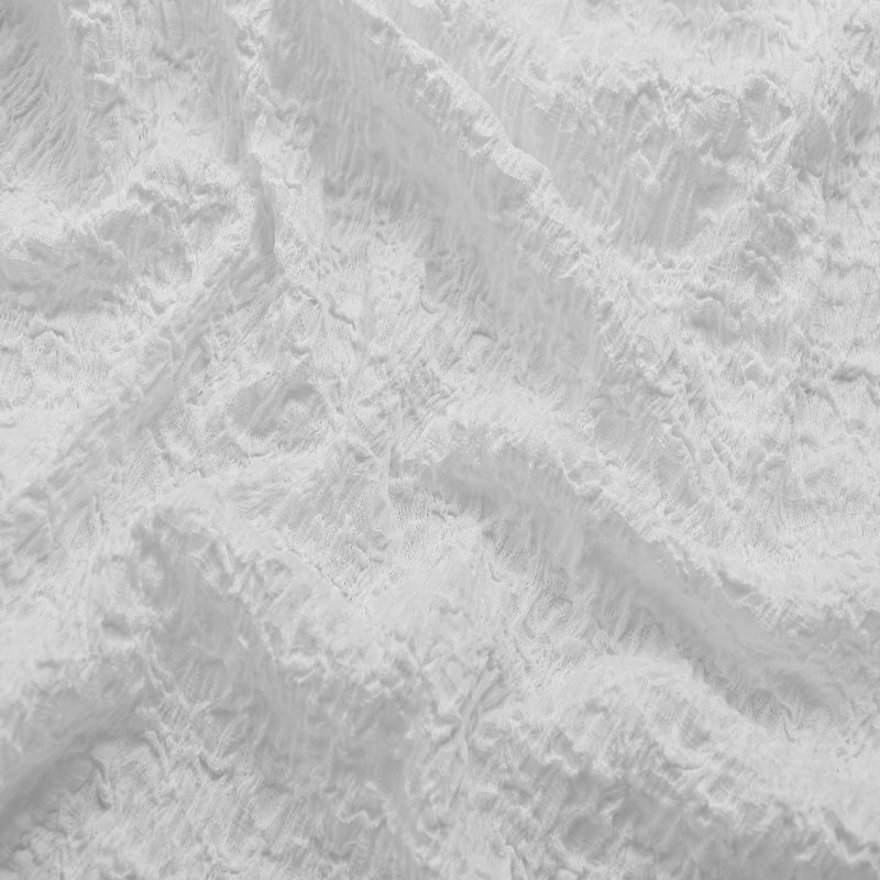 New Style Good Price White High Elastic Crepe With Flowers Lace Fabric For Dress