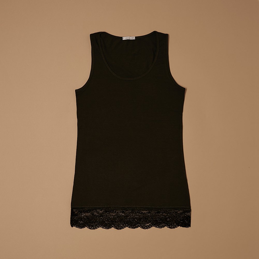 Hot Sale Superior Quality Regular Length Anti-Pilling Chic Women's Tank Tops With Lace Decoration