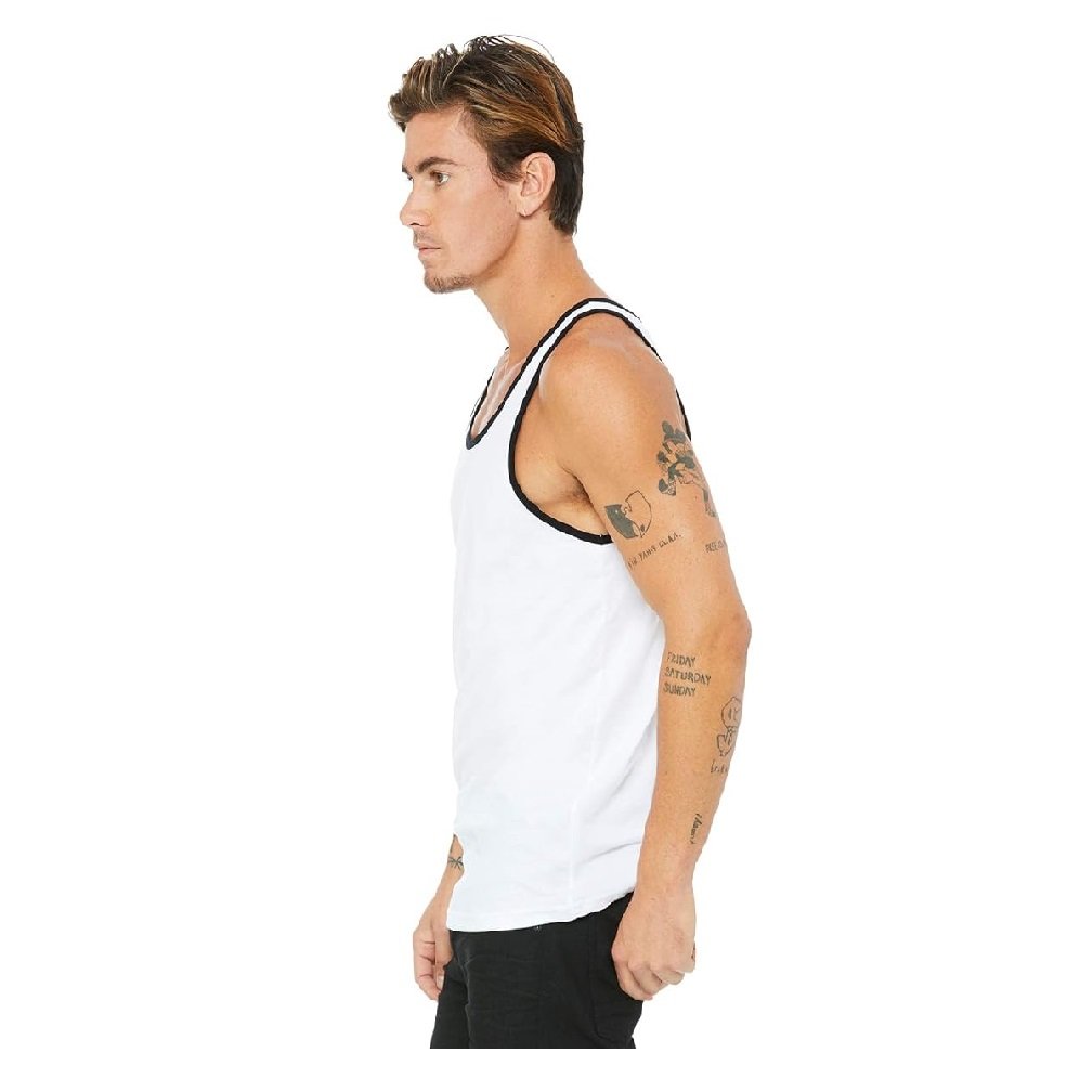 Whole sale cheap plain solid color 100% cotton single jersey sleeve less O neck men's tank top from Bangladesh best price