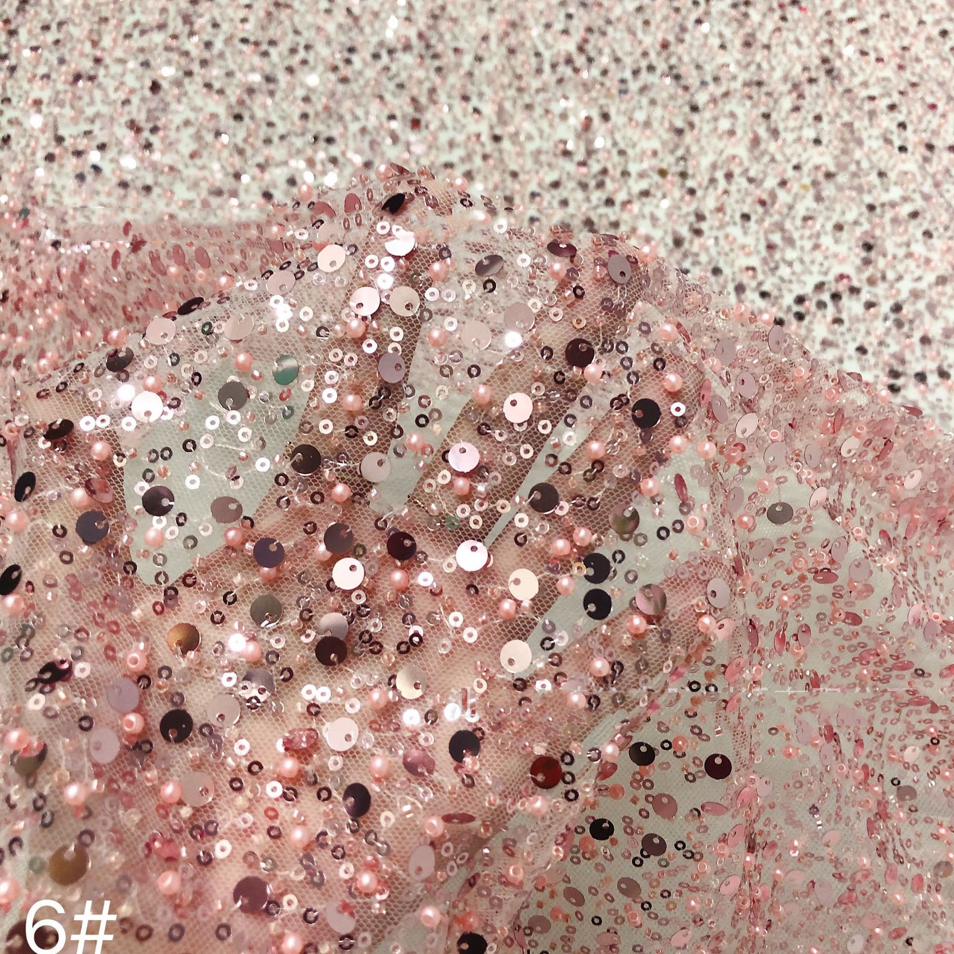 Lace Manufacturer french luxury 3d heavy silver beaded crystal sequins shining party lace dress sequin fabric