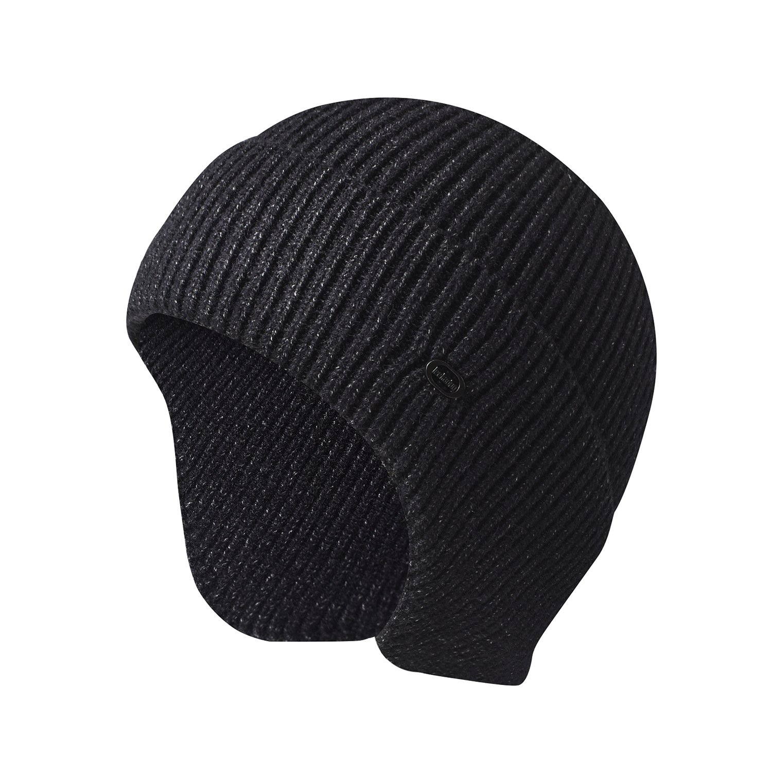Outdoor Knit Earflap Beanie Caps Women Men Solid Stripe Beanie with Ears Warm Winter Skiing Knitted Ribbed Beanie Hat