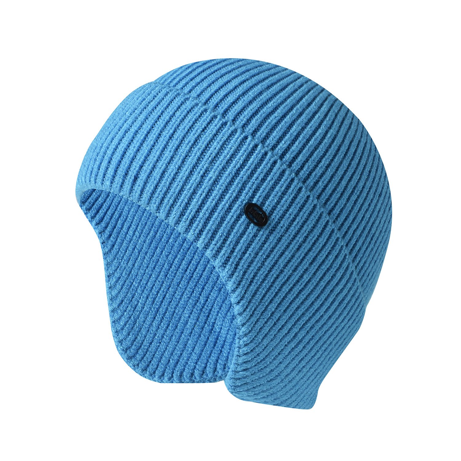 Outdoor Knit Earflap Beanie Caps Women Men Solid Stripe Beanie with Ears Warm Winter Skiing Knitted Ribbed Beanie Hat
